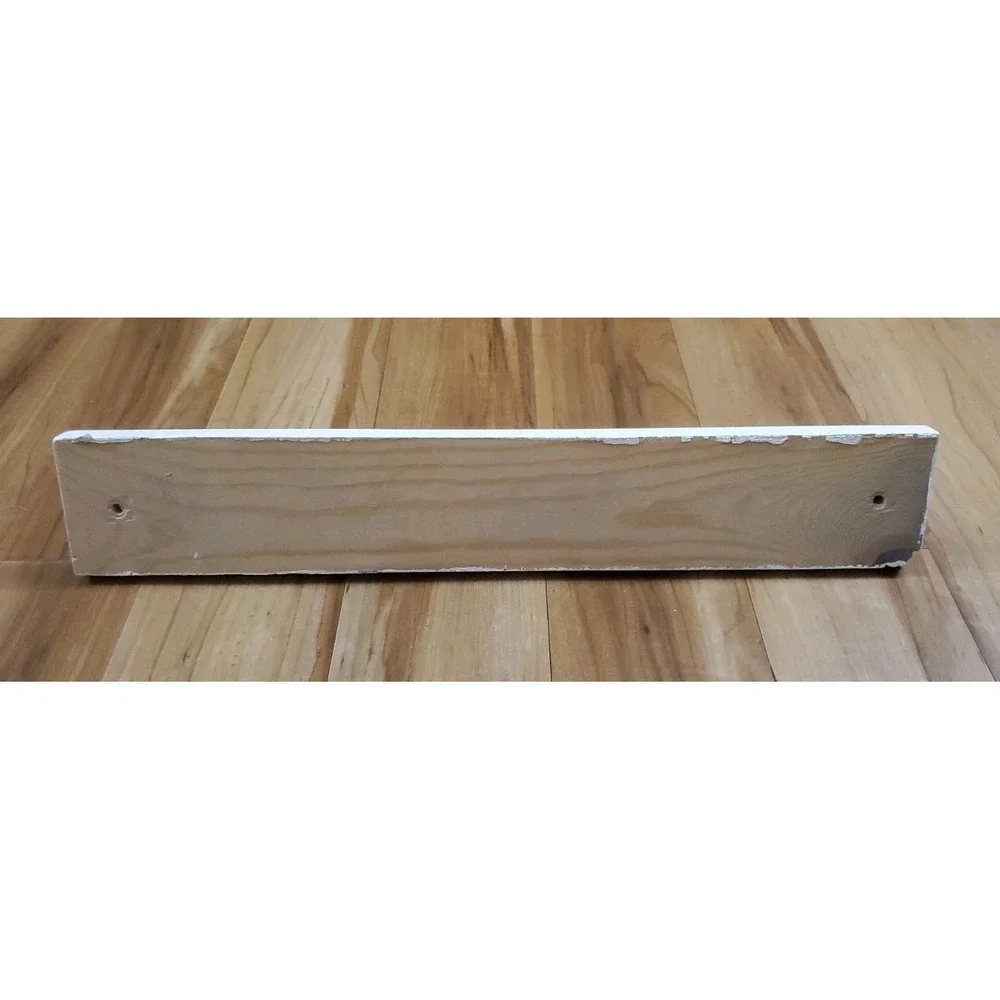 White Wooden Wall Mount Hook Rail 4 Heavy Duty Double Hooks Towel Hanger